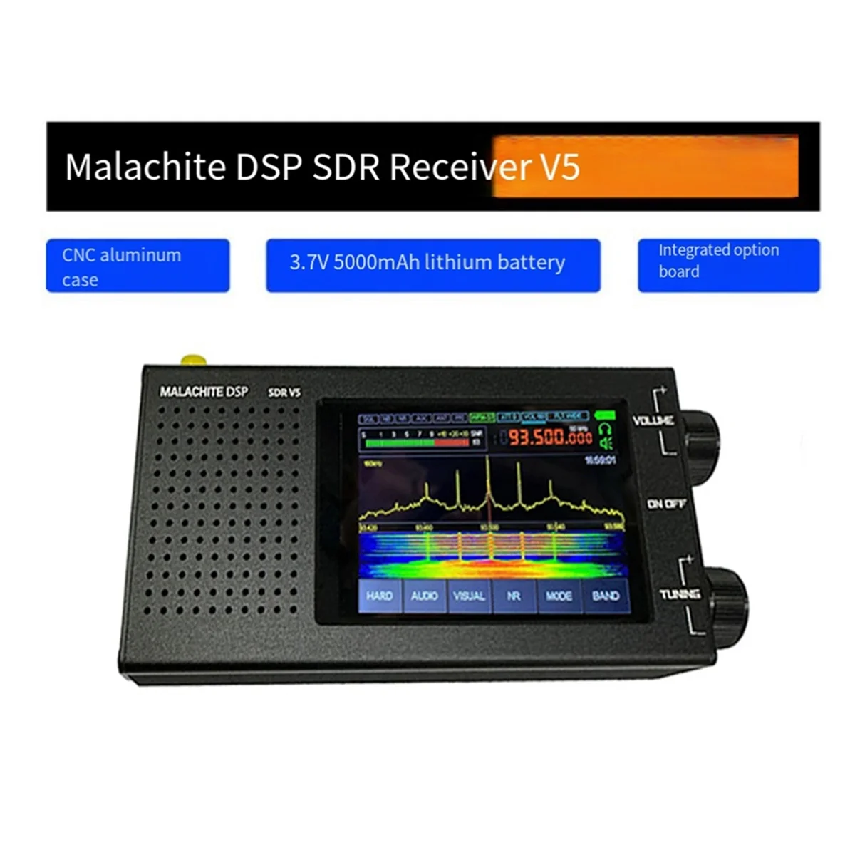 Imagem -02 - Receptor de Rádio Dsp Sdr Malaquita v5 1.10d Firmware Rádio Multifuncional Conveniente Portátil Rádio de Ondas Curtas