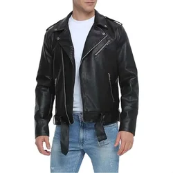 New foreign trade hot item European size motorcycle men's leather jacket Spring and Autumn men's coat leather jacket