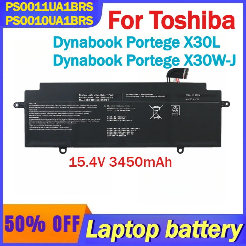 

PS0011UA1BRS PS0010UA1BRS 15.4V 3450mAh Laptop Battery For Toshiba Dynabook Portege X30L Dynabook Portege X30W-J