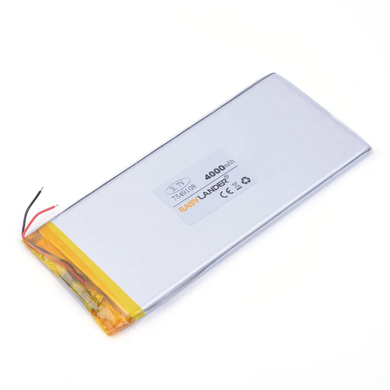 3.7 فولت 4000 مللي أمبير 7549108   بطارية ليثيوم أيون ليثيوم بوليمر قابلة لإعادة الشحن للكمبيوتر اللوحي والهاتف الخليوي وبنك الطاقة