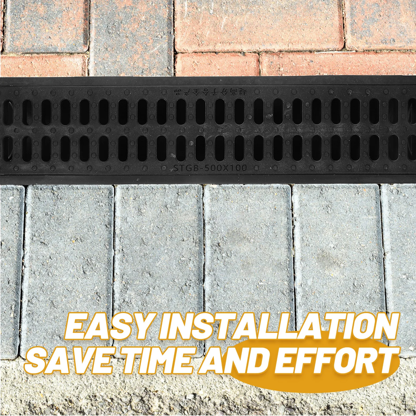 

U-Shaped Trench 20.44X4.91Inch Black Hdpe Resin Channel Drainage System Outdoor Garage Patio Pool Drain Heavy Duty Linear