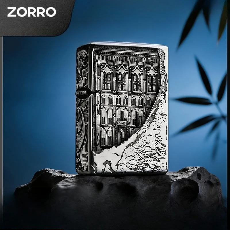 

[ZORRO] Zorro Armor Temple Castle Embossed Windproof Kerosine Lighter, Retro High-end Personalized Men’s Gift