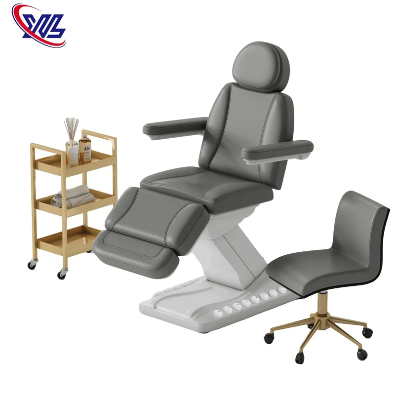 Xinman Extension Beds Armrest Hand & Foot Control 3/4 Motor Electric Faicial Extension Massage Bed Beauty Lash Bed for Salon