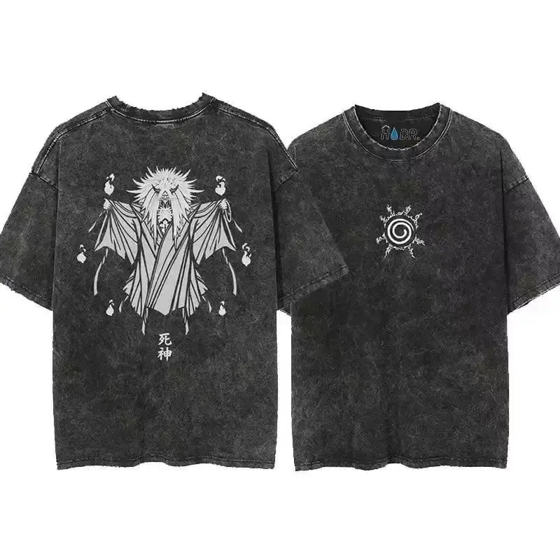 

2026 new animated pattern, comic style, cotton casual T-shirt, washed-out style, same for both men and women,suitable for summer