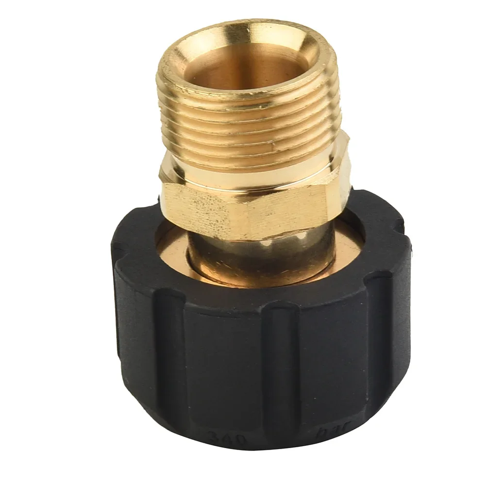 Brass M22 Male 14mm To M22 Female 15mm Pressure Washer Hose Coupling Screw Nipple With Threaded Ends And 4500PSI Max Pressure