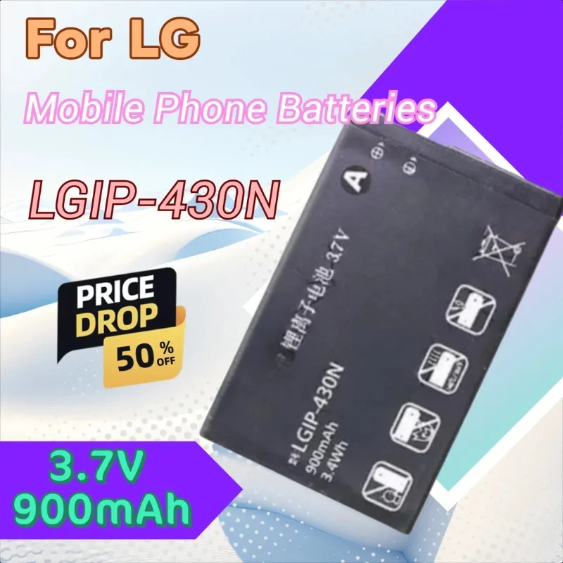 

LGIP-430N 3,7 В 900 мАч аккумулятор для LG T310 T320 TB260 TM300 TB200 GS290 высококачественный аккумулятор