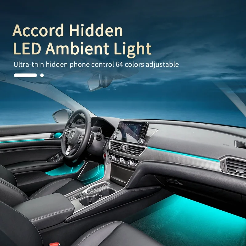 Romantic Accessories Interior Decoration Atmosphere APP Control LED Car Ambient Strip Light For Honda Accord