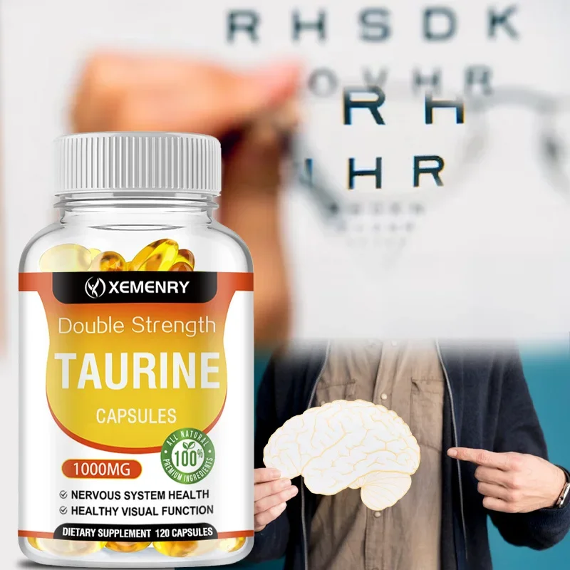 

Taurine Capsules - Supports Heart, Nerve, Brain, and Muscle Health, Brain Health & Function Dietary Supplement