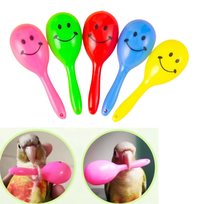 

Parrot Maraca Shaker Toy Foot Gripping Biting Plaything Boredom Relief Stress Release Interactive Chew Toy for Parakeet