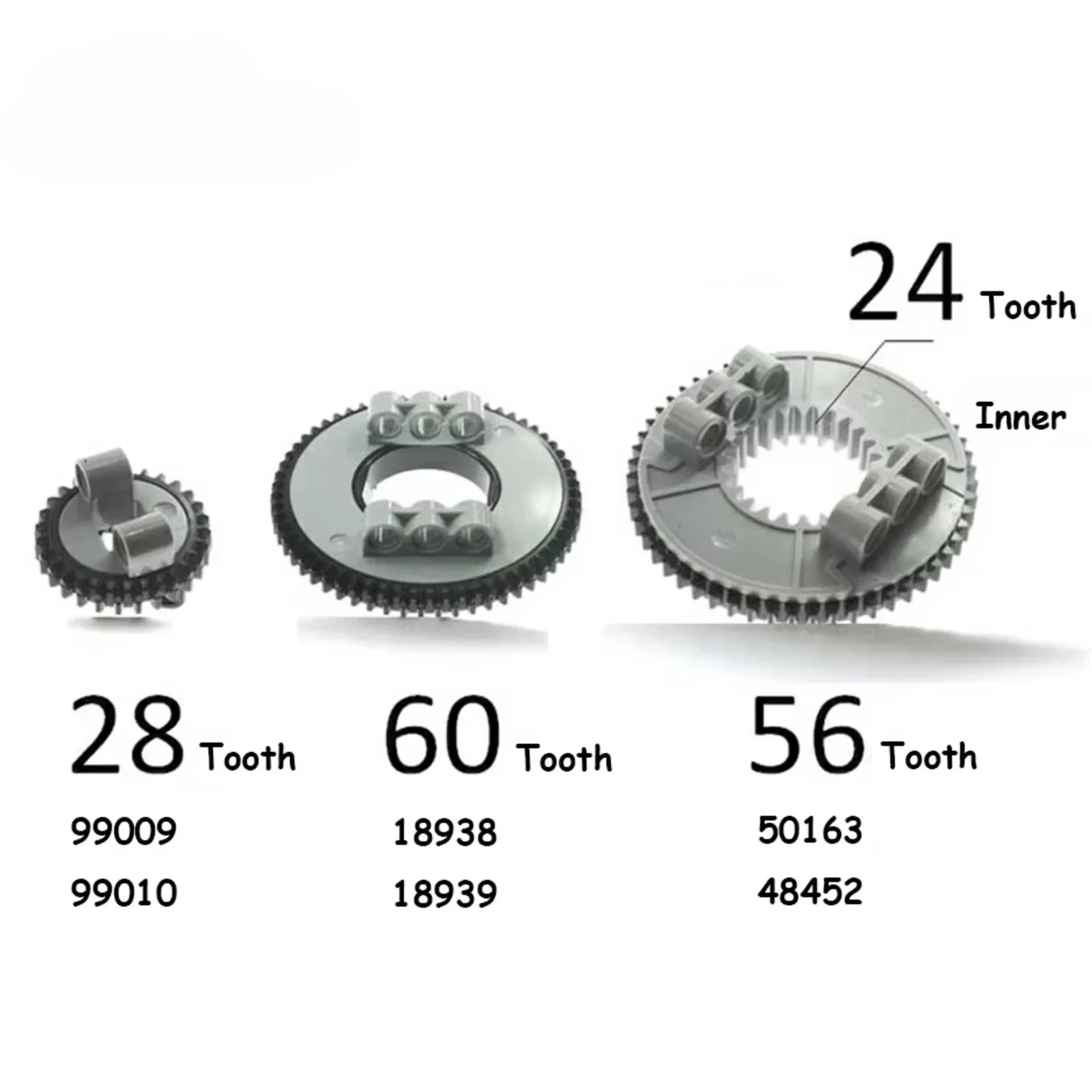 4 Set MOC Mini Turntable 28/56/60 Tooth Mini Bottom Top for Building Blocks Technical Parts 99009+99010 50163+48452 18938+18939