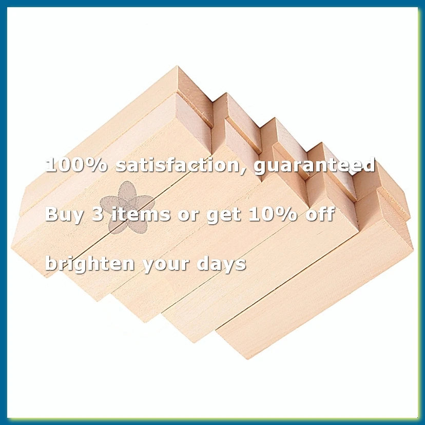 Large Carving Wood Blocks (10 Pack) 4 x 1 x 1 Inches Unfinished Basswood Project Craft Kit DIY Hobby Set for Beginners