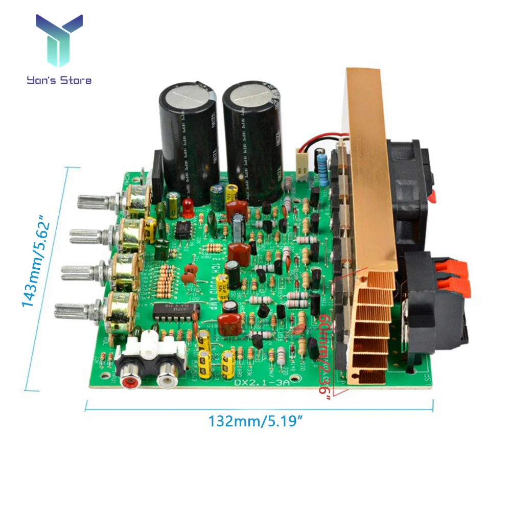 2.1 Channel Audio Power Amplifier Board 240W High Power Subwoofer Speaker Amplifier Board AMP Dual AC18-24V Home Theater