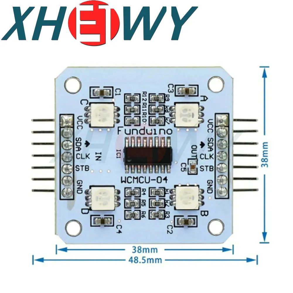 White RGB module 74HC595 control 4 RGB LED display 5V for UNO R3 microcontroller