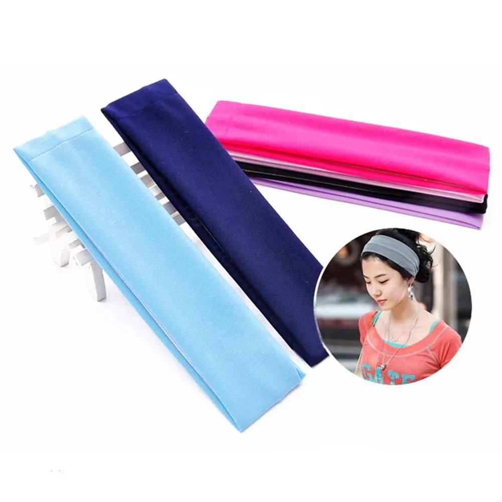 Doce cor tênis lenço esportes correndo turbante elástico yoga bandana faixas de cabelo sweatband