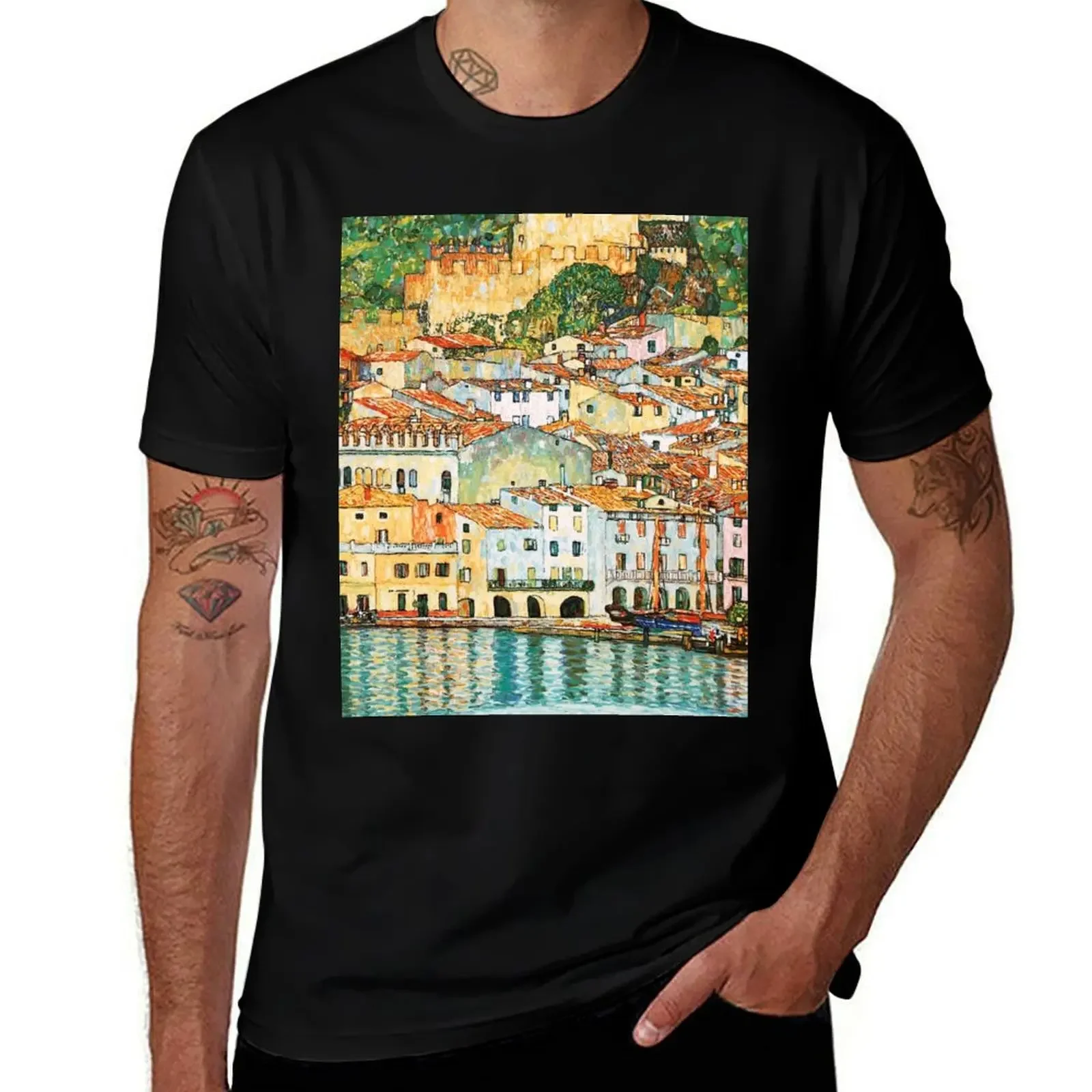 Gustav Klimt Malcesine on Lake Garda T-Shirt Funny t-shirt affliction shirts basketball graphic tees mens designer t shirt