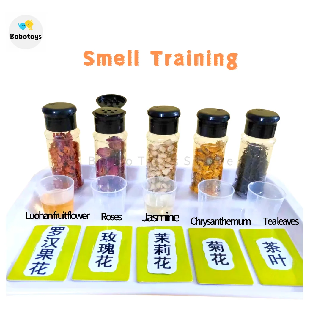 Kindergarten Science Area Corner Toy Plastic Olfactory Bottle  Tube Montessori Odor Identification Children's Puzzle Game