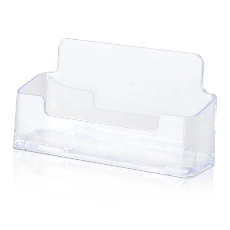 1PC Clear Desk Shelf Storage Display Stand Acrylic Plastic Transparent Desktop Business Card Holder