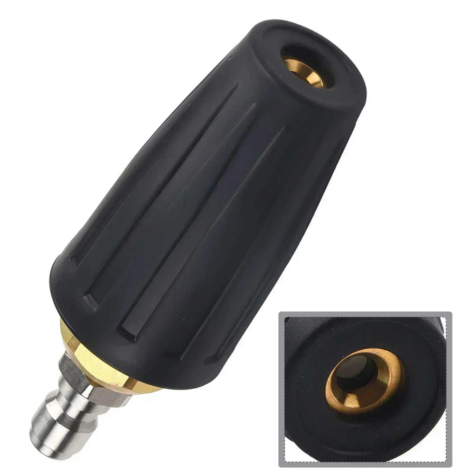 

Турбонасадка для мойки высокого давления, 4000 фунтов на квадратный дюйм, аксессуары, черная латунь, детали для автомобильного очистителя, защитный рукав, замена быстрого подключения