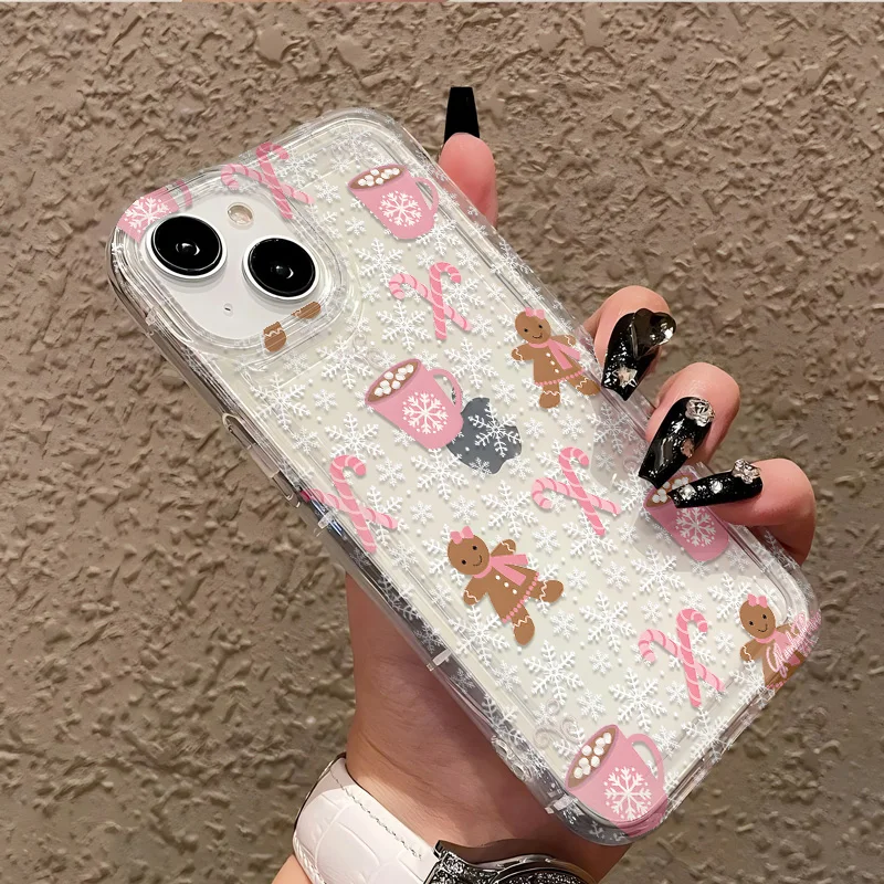 عيد الميلاد ندفة الثلج تصميم جراب هاتف ل ممن لهم Reno10 Reno8 Reno7 Reno6 Reno5 Z T زائد 4G 5G وسادة هوائية مكافحة سقوط غطاء واضح #5