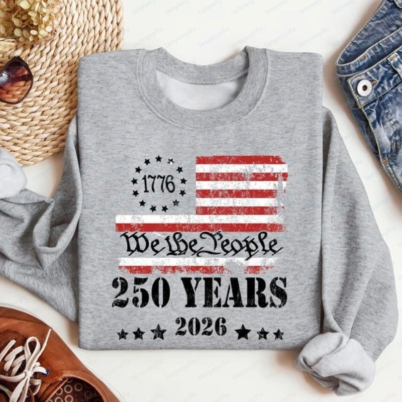 

Толстовка ко Дню независимости Америки, винтажная толстовка с капюшоном «We The People» ко Дню независимости, патриотическая толстовка с флагом