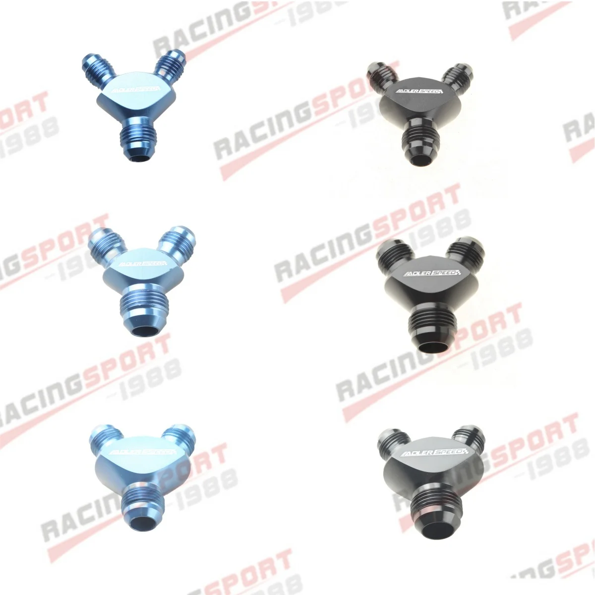 Y-Block Universal AN3 AN4 AN6 AN8 AN10 AN12 AN16 Aluminum Y Block Adapter Fittings Adaptor Black Y Type Oil Pipe Joint