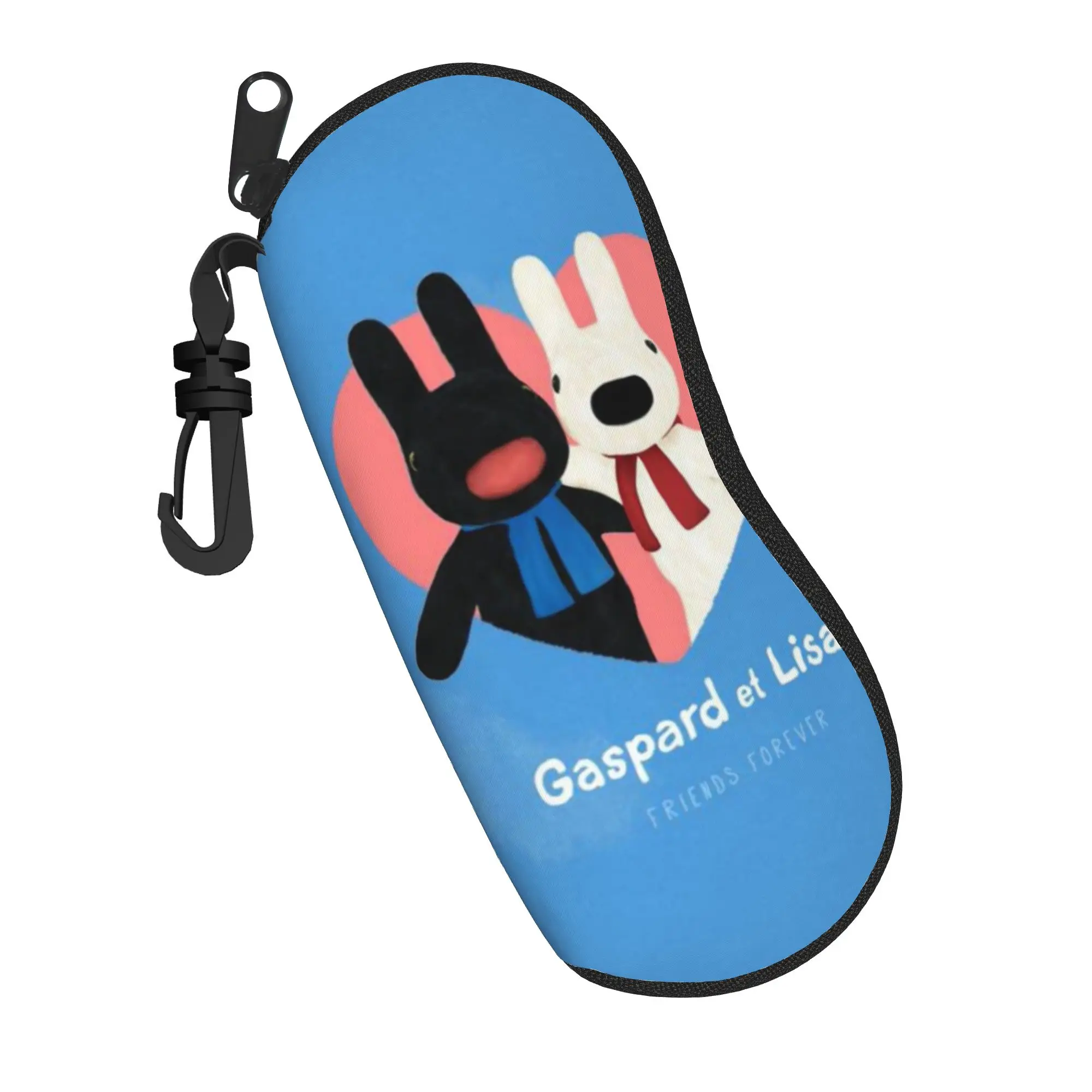 Estuche para gafas con diseño de dibujos animados, Gaspard y Lisa, accesorios con diseño de perro, caja de almacenamiento para gafas, estilo INS, estuche para lentes de contacto