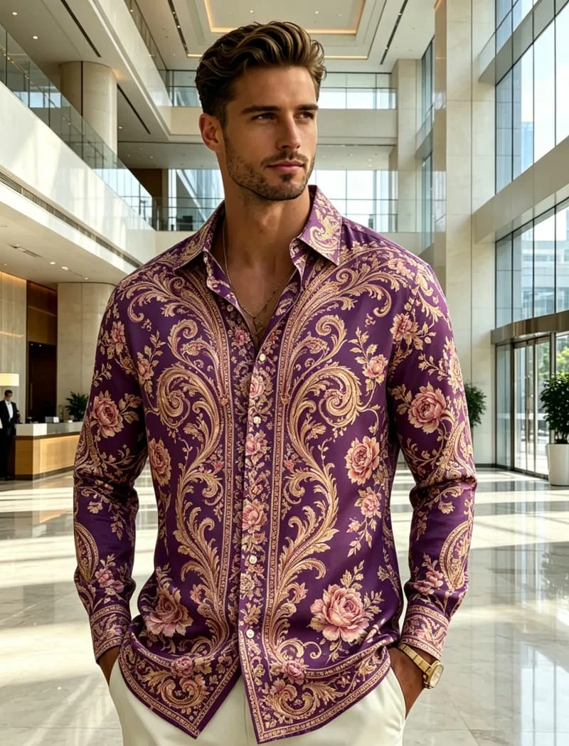 2026 Tribal Totem Printed Men's Casual Top, with A Strong Ethnic Style, Suitable for Personalized Ethnic Wear