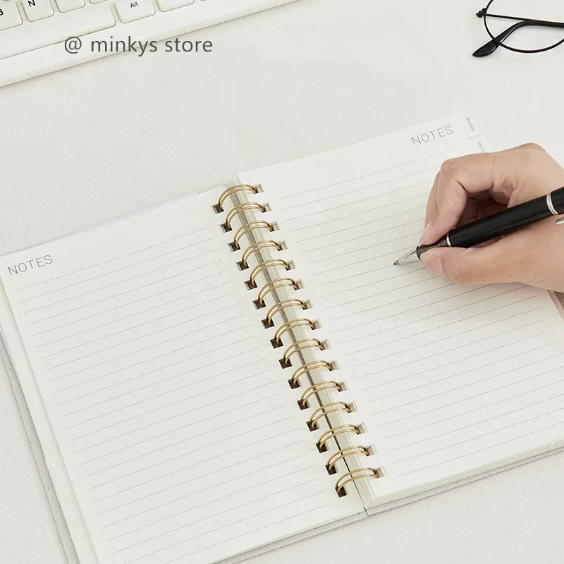 Minkys-フルイングリッシュノートブック、365日プランナー、年間、毎日のアジェンダ、毎週、本、カワイイスクールステーショナリー、12か月、a5,2022