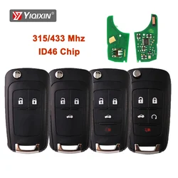 YIQIXIN-llave de coche remota con Chip ID46, 315/433MHz, para Chevrolet Cruze, Sonic, Malibu, Impala, Equinox, Camaro, Orlando, Opel, Vauxhall