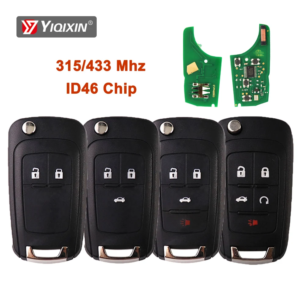 YIQIXIN 315/433MHz ID46 Chip Remote Car Key For Chevrolet Cruze Sonic Malibu Impala Equinox Camaro Orlando For Opel Vauxhall