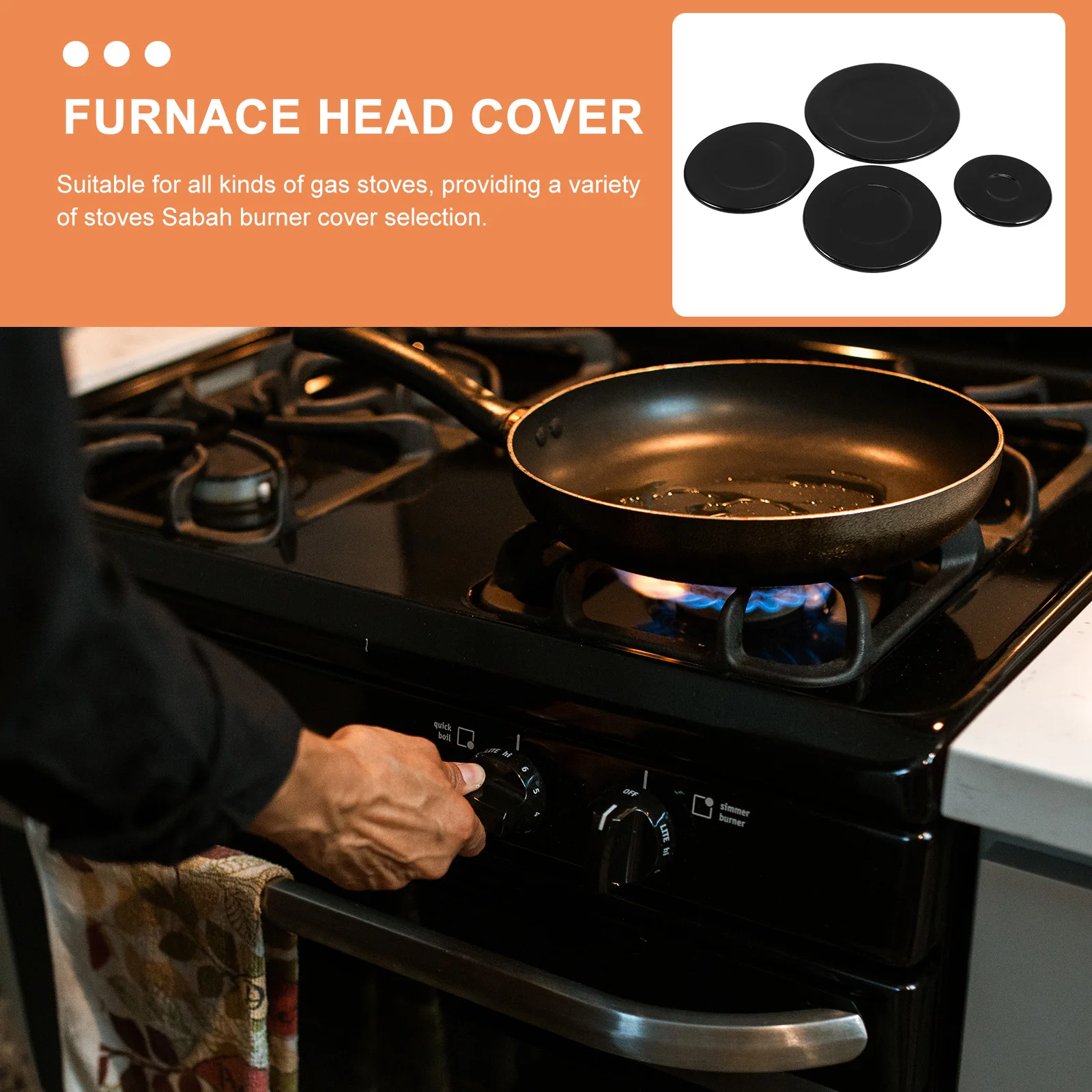 

4pcs Gas Stove Burner Heads Replacement Parts Small Guard Cap Cooker Fire Covers Hob Accessories Efficient Cooking Even Heating