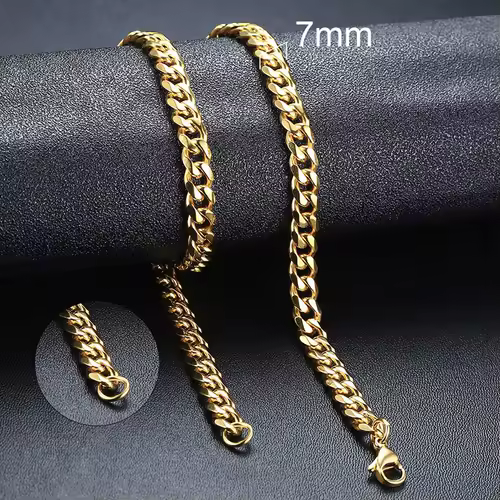 Vnox Cuban Chain Necklace for Men Women,Basic Punk Stainless Steel Curb Link Chain Chokers,Vintage Gold Color Solid Metal Collar - Image 8
