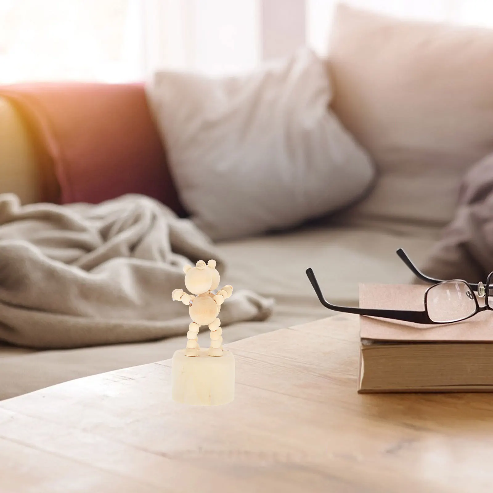 2 pçs de madeira diy artesanato decorativo criativo dos desenhos animados forma caracol casa escritório mesa ornamento crianças sem pintura arte atividade conjunto