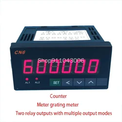 6-bit Electronic Counter Digital Display Reversible Industrial Intelligent Counter Meter Grating Meter 12V DC Voltage