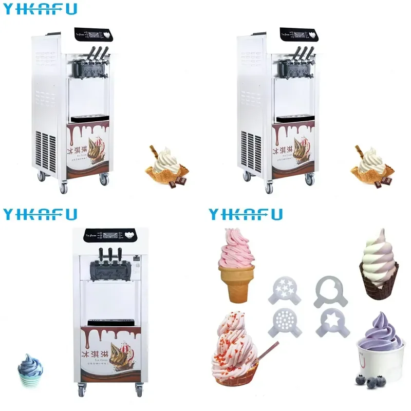 Automatic Commercial Ice Cream Machine Industrial Italian Soft Ice Cream Maker for Business Use High Efficiency Frozen