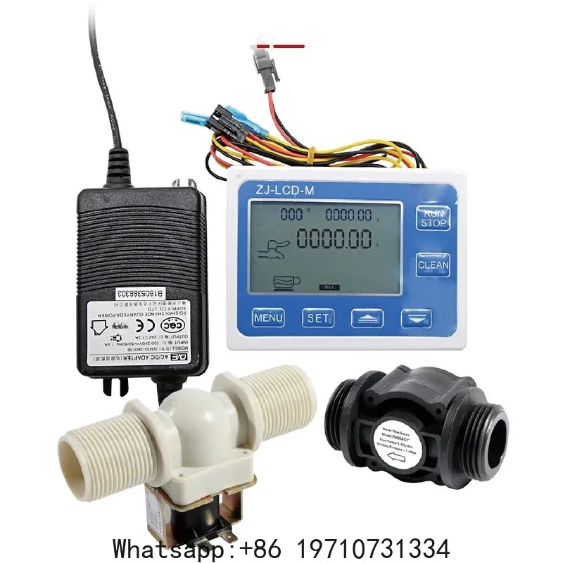 1 Inch Flow Meter Control Set Beer Beverage Dispensing System, Digital Flow Controller with LCD Display for Filling