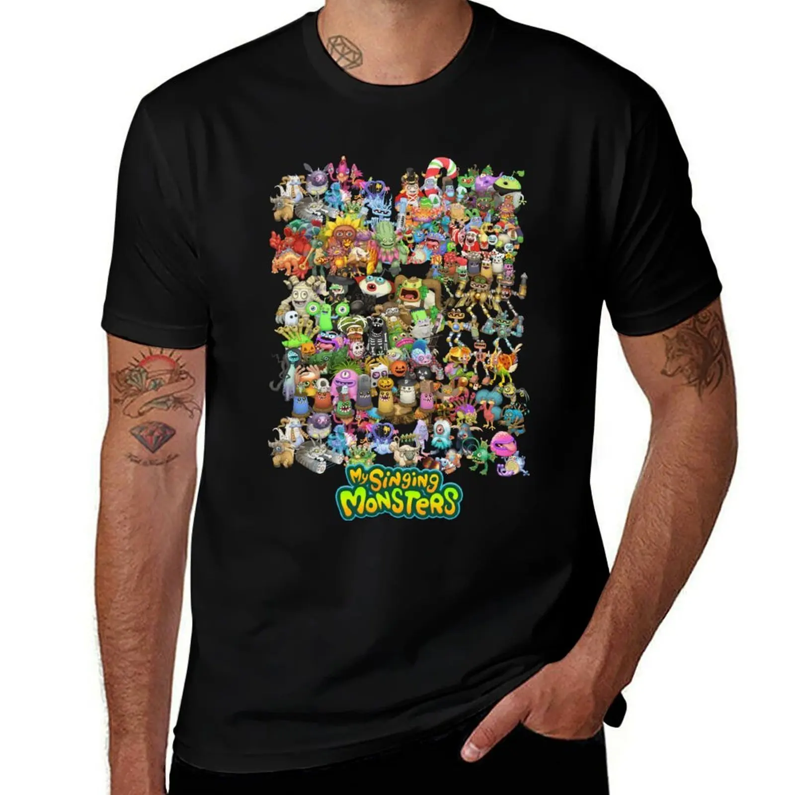 

Singing Monsters Group Photo T-Shirt Casual Basic Short Sleeve T-Shirt