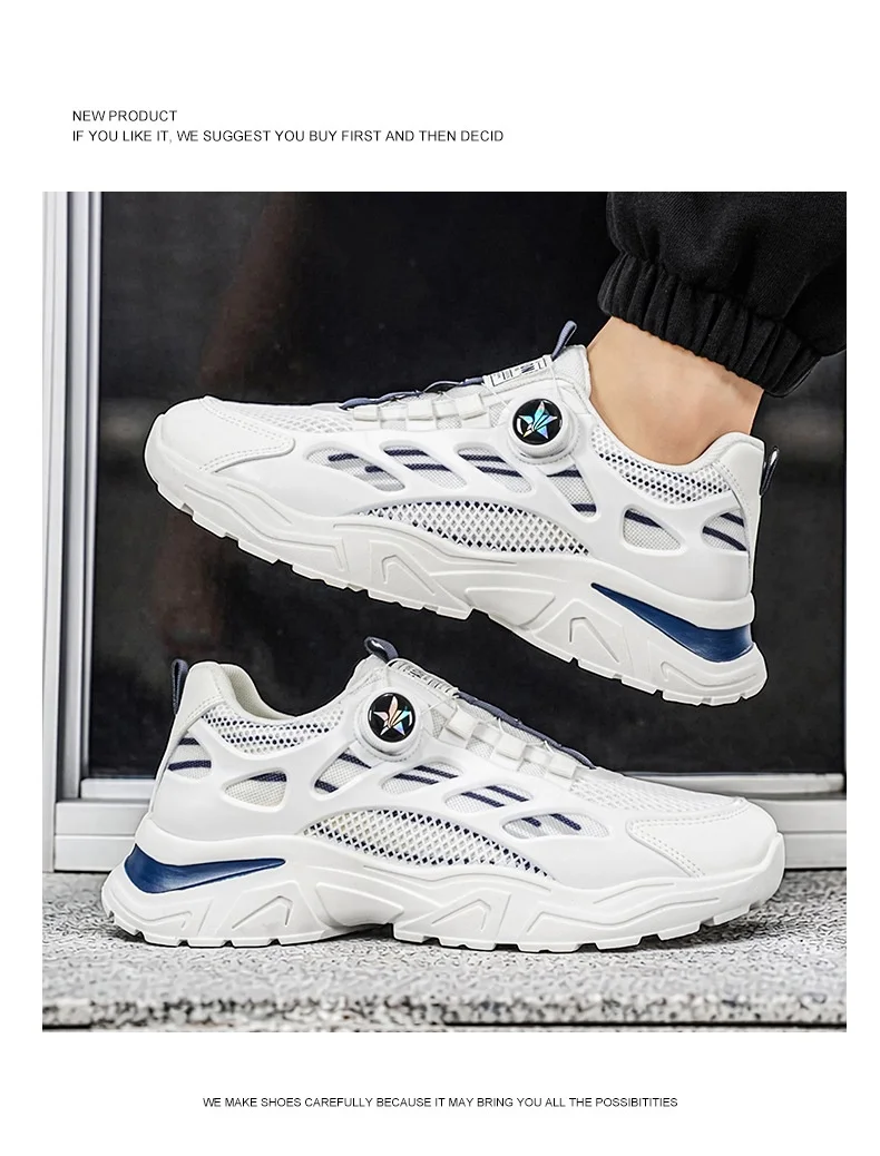 Rotate the Button Men Summer Breathable Sneakers 2026 Versatile Dad Shoes New Student Casual Footwear