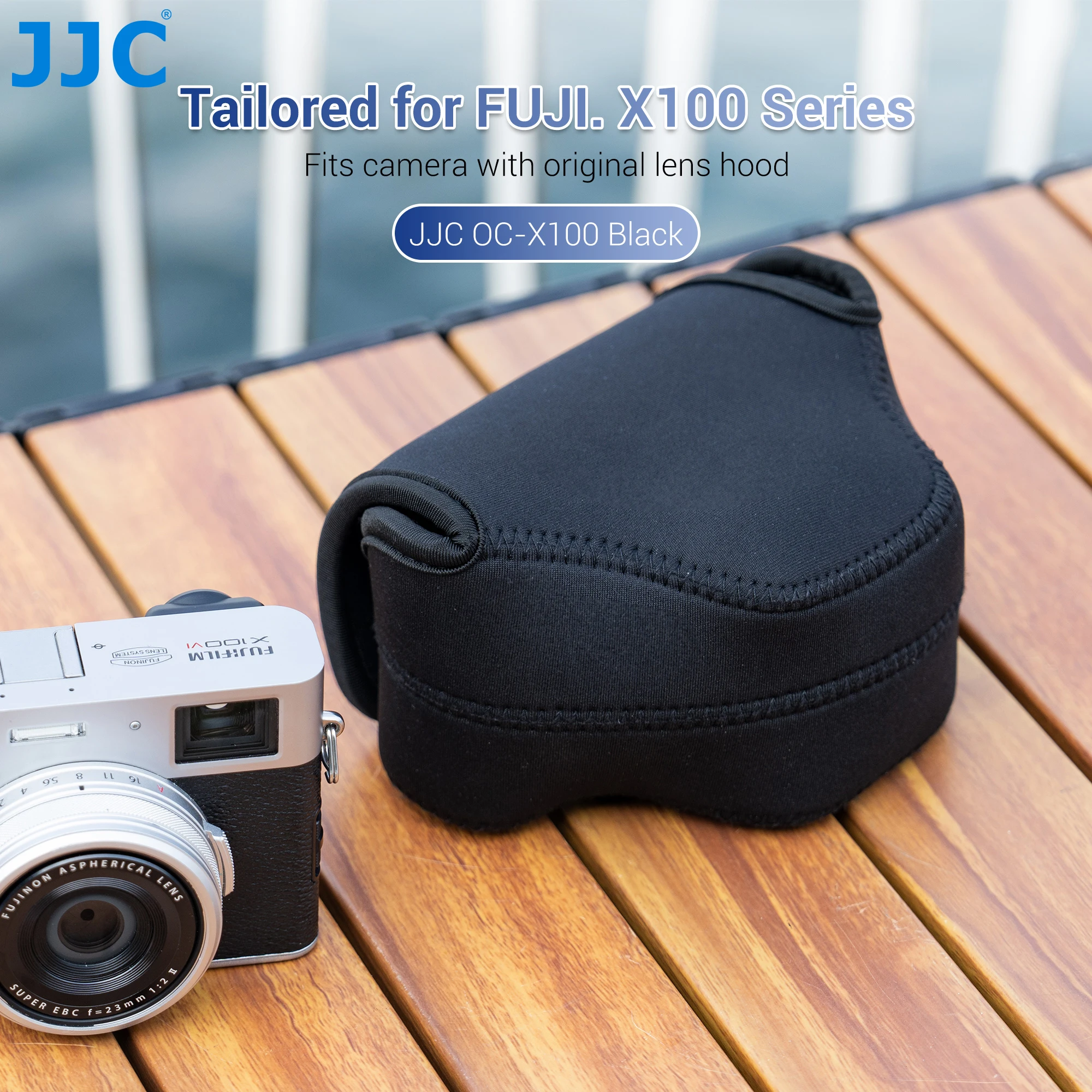 JJC حافظة كاميرا الحقيبة ل Fujifilm X100VI حقيبة X100V X100F X100S X100T لينة سوداء المحمولة حمل لسلسلة Fujifilm X100