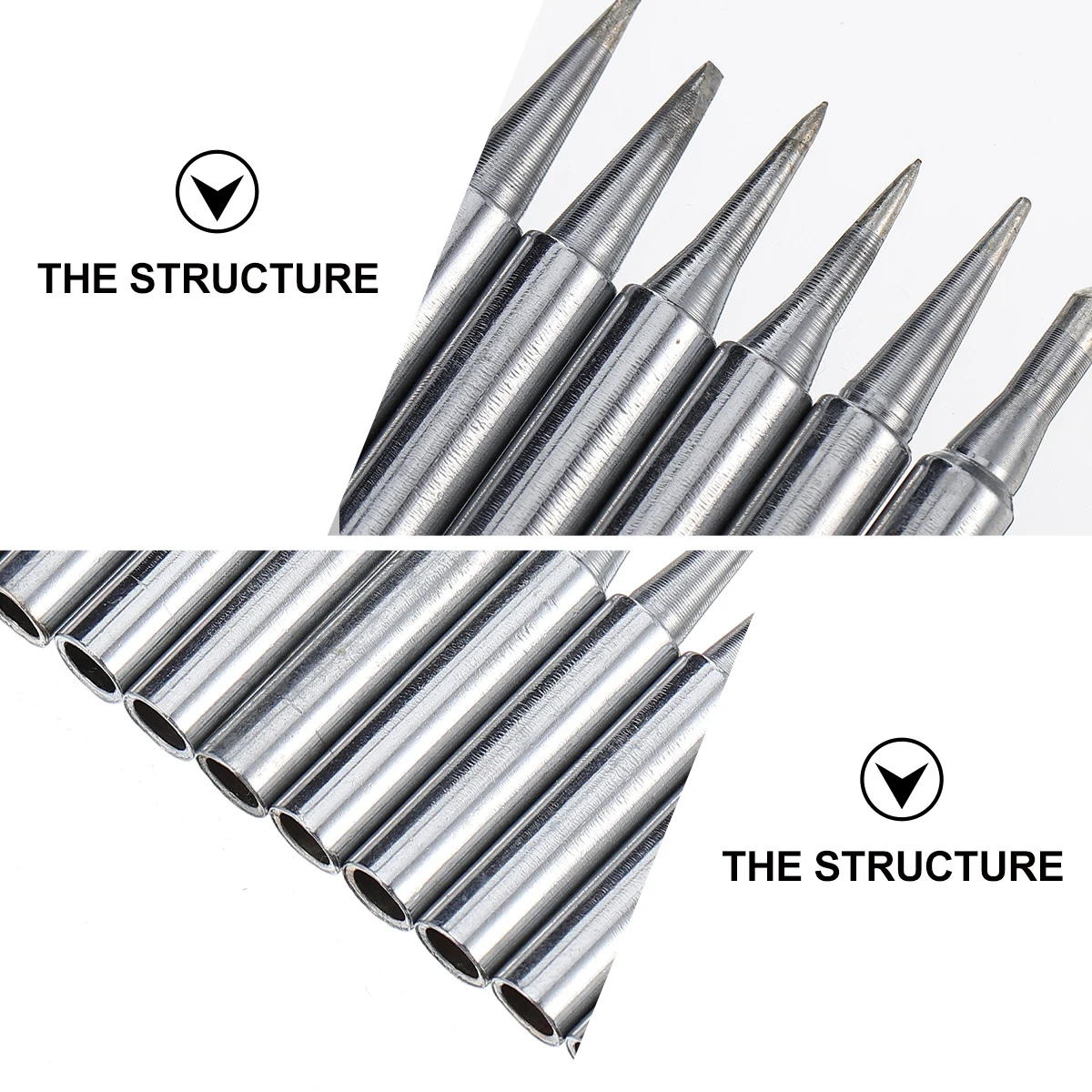 

12pcs Soldering Iron Tip Copper Material High Heat Transfer Corrosion Resistant Replacement for 936 Welding