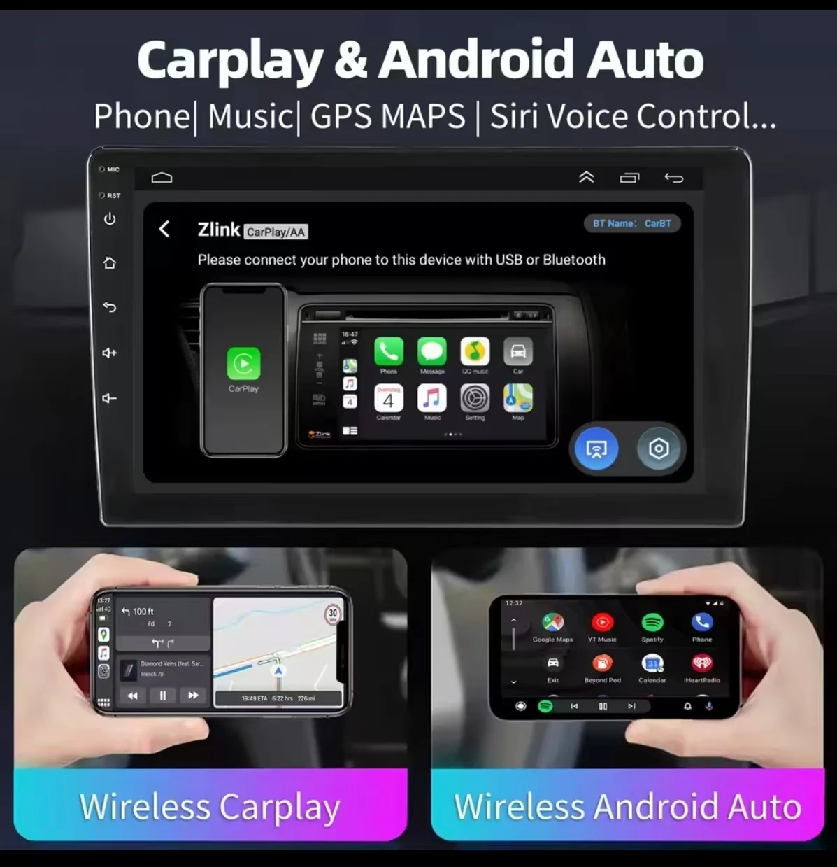 Android Car Radio GPS Navigation Player For Renault Kaptur Captur Clio Samsung QM3 2013-2020 Wireless CarPlay Android Auto Octa