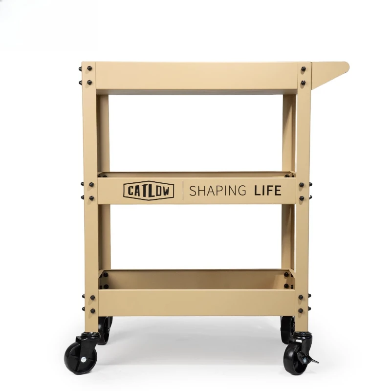 عربة منزلية على الطراز الصناعي مع ثلاث طبقات لتخزين غرفة المعيشة وحدة رفوف متنقلة أثاث Bancada Para Barbeiro