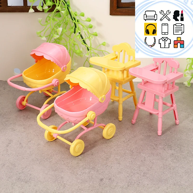 1 Set Mini Baby Voor Poppenwagen Trolle Kinder Eettafels Speelgoed Poppenhuis Simulatie Kinderwagen Kind Rollenspel