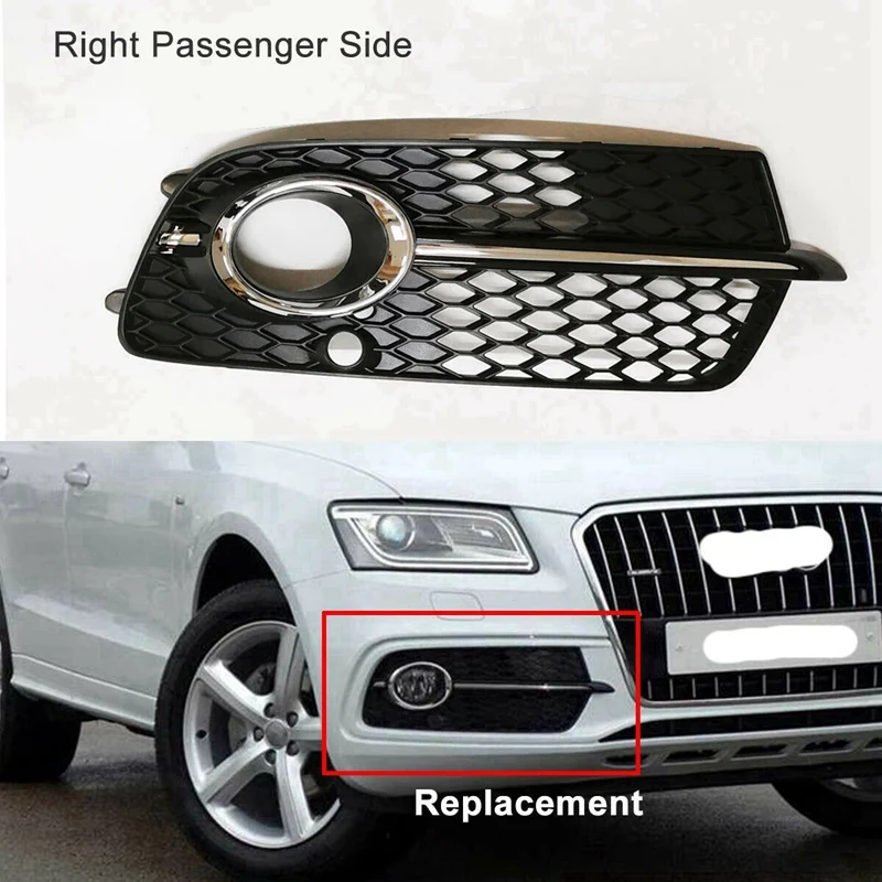 HONEYCOMB Front Bumper Right Outer Grille RH Fog Lamp Cover For  Q5 S-Line 2013-2017 8R0807682N