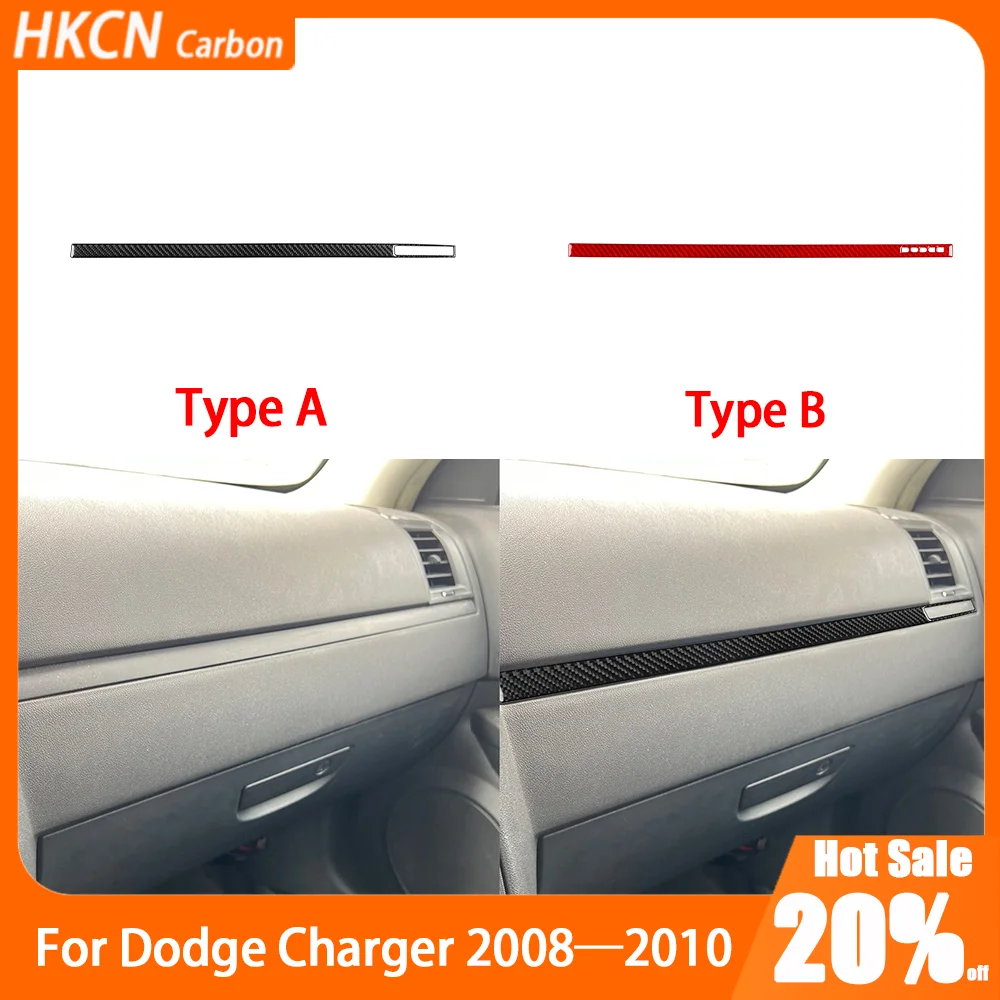 

Carbon Fiber Copilot Dashboard Strip Decals Set Car Interior Accessories Cover Trim Modified Sticker For Dodge Charger 2008—2010