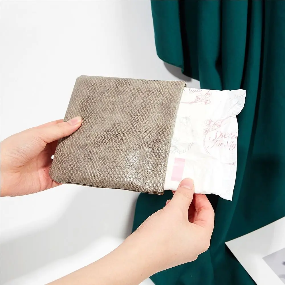 

Bag Snakeskin Pattern Self-closing Coin Money Bags PU Coin Purse Women Change Storage Bag Lipstick Cosmetic Bag Leaf Spring Bag