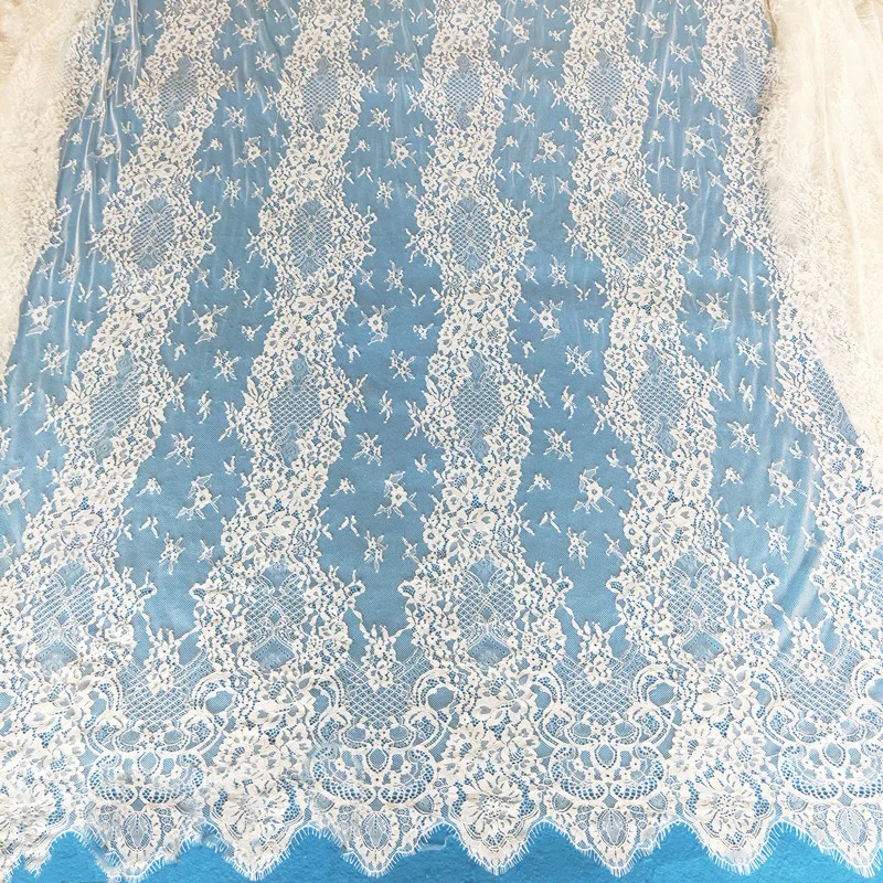Exquisite and Soft Skin Friendly Eyelash Lace Embroidery Fabric, Handmade  Wedding Clothing Sewing Fabric Background Decoration