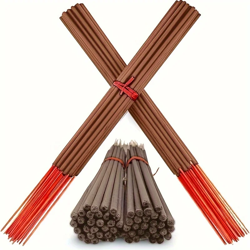 100 Japanese Sandalwood Incense Sticks - 32.5cm Long Exotic Incense Sticks with Red Sticks, Bamboo Sticks for Yoga, Meditation, and Positive Energy, 45-60 Minutes Burning Time, Natural Wood Design, Meditation Accessories, Stylish Packaging, Smooth Texture