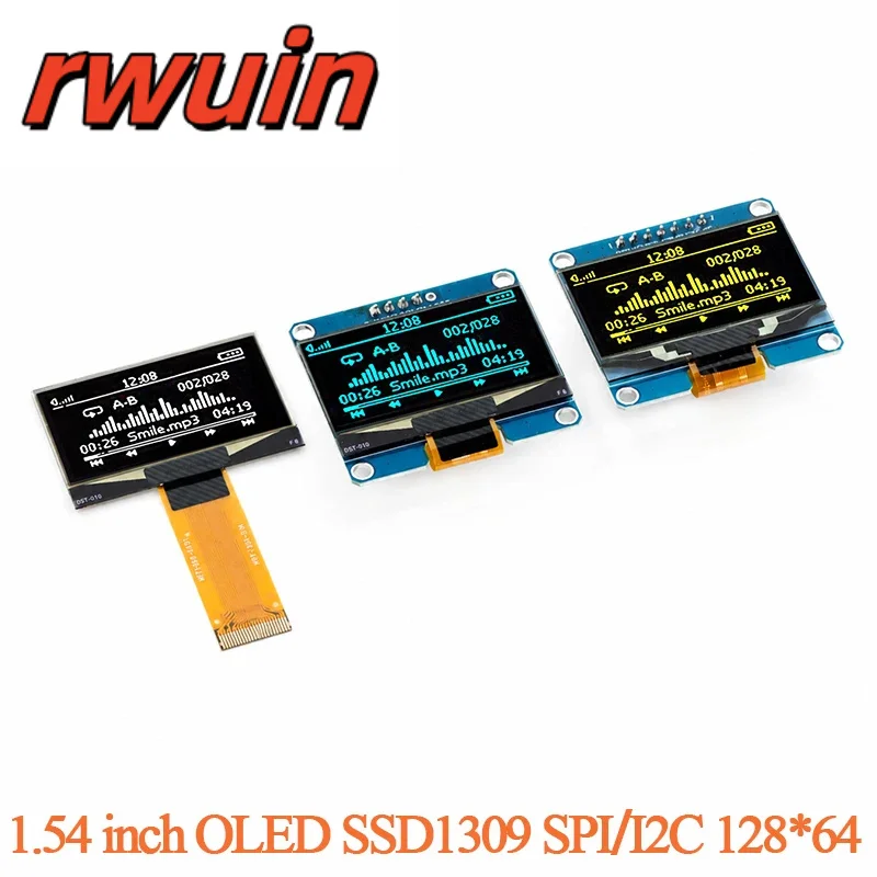 1.54 inch OLED Display LCD Screen 4pin/7pin Module SSD1309 Driver Serial Port Screen 128*64 24PIN Spliced Type Display