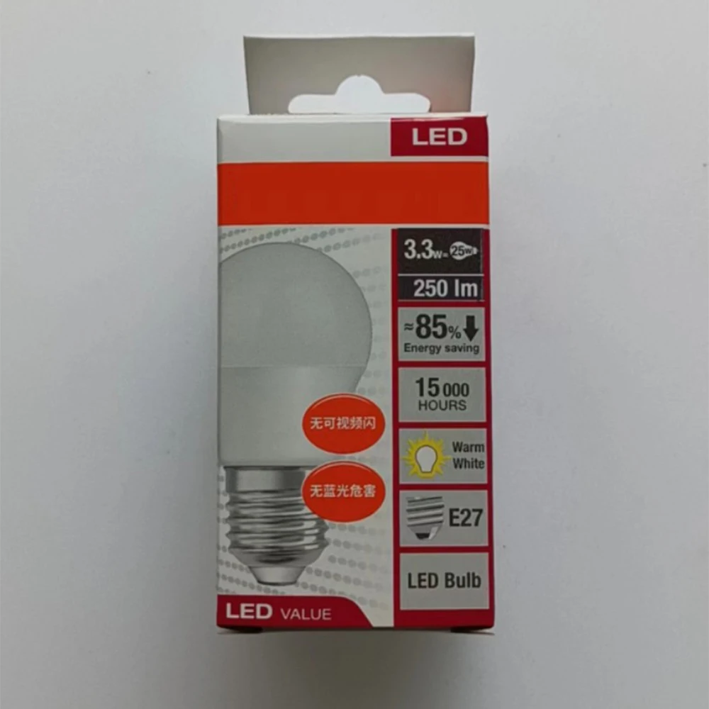 1Pcs Original Brand for OSRAM LED Bulb 3.3W Large Screw E27 Energy-saving Light Source Frosted Ball 2700K 6500K